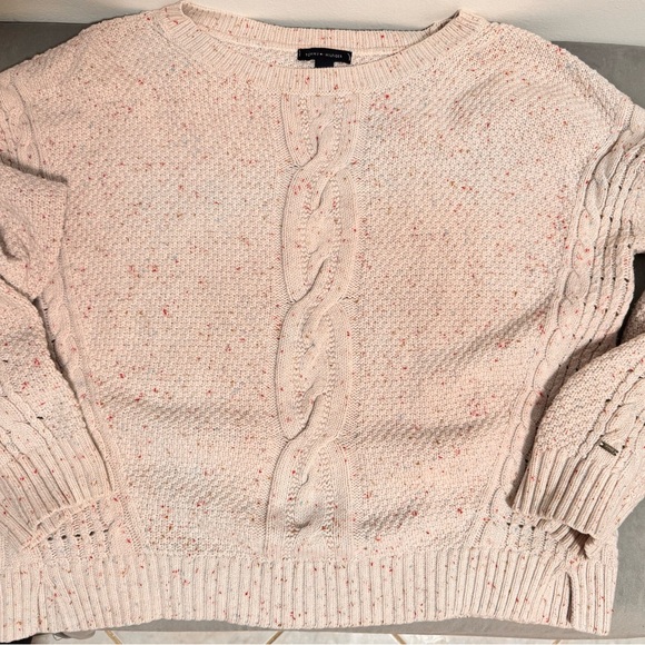 Tommy Hilfiger Sweaters - Tommy Hilfiger Cream Cable Knit Sweater Women’s Large Flecked Chunky Knit